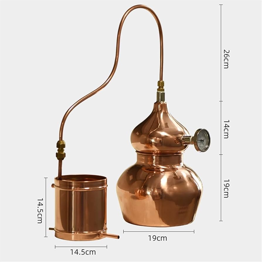 didimi 蒸留器 Amazon | 5L 純銅製密造蒸留器、温度計付き家庭用小型蒸留装置